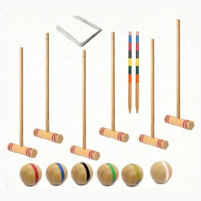 Mazos, bochas, arcos y estacas del juego de croquet profesional Zuliger